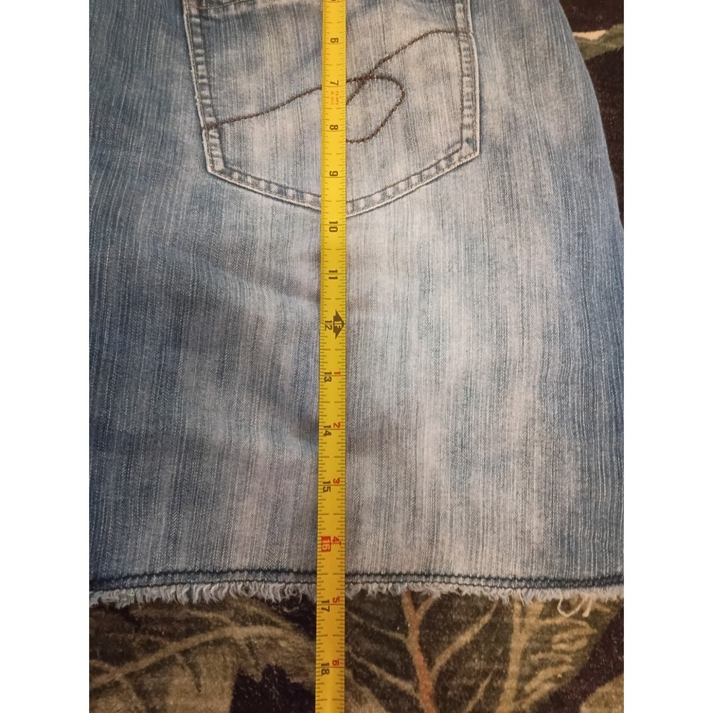Vintage 90s Y2K Faded Glory Mini Jean Skirt Skirt Denim Women's 18 Paisley... - Picture 7 of 7